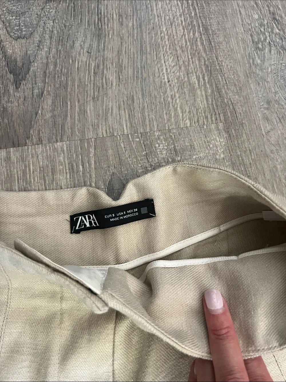 Zara High Waisted Linen Cropped Pants